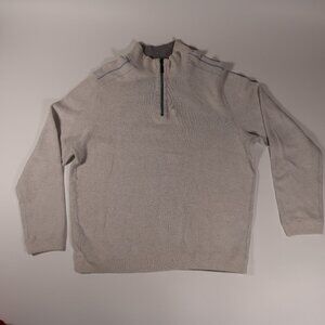 Tommy Bahama Reversible 1/4 Zip Long Sleeve Pullover Mens Large Light Gray